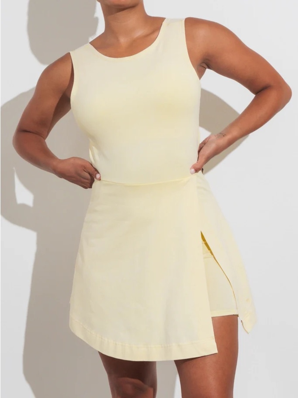Vitality Essence Wrap Dress-Butter Yellow
